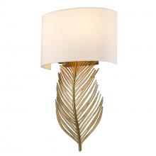  6930-WSC VFG-IL - Cay 2 Light Wall Sconce in Vintage Fired Gold with Ivory Linen Shade